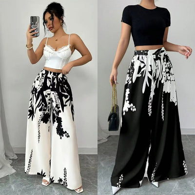 Fashion Printing Lace-up Waist-controlled Slimming Women's Casual Pants - Evans creations LLC