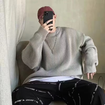 Loose Casual Retro Trendy Underwear Crew Neck Sweater - Evans creations LLC