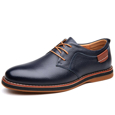 Men's Leather Shoes Plus Size Fashion Handmade Stitching - Evans creations LLC