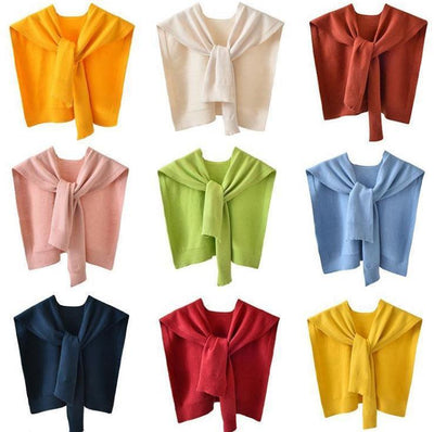 Women's Cored Yarn Knitted Shawl Spring Autumn Outerwear Waistcoat - Evans creations LLC