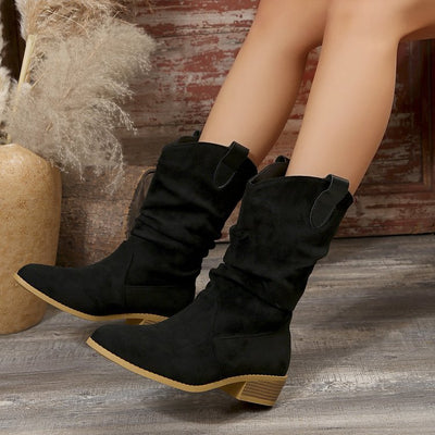 Pointed Suede Boots For Women - Evans creations LLC