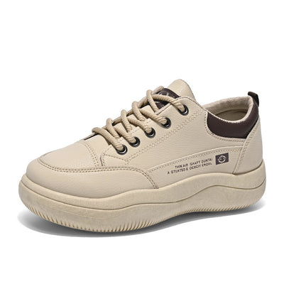 Women's Korean-style All-match Leather White Shoes - Evans creations LLC