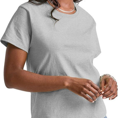 Loose Solid Color Short Sleeve Women's Summer Casual Crew Neck Top - Evans creations LLC