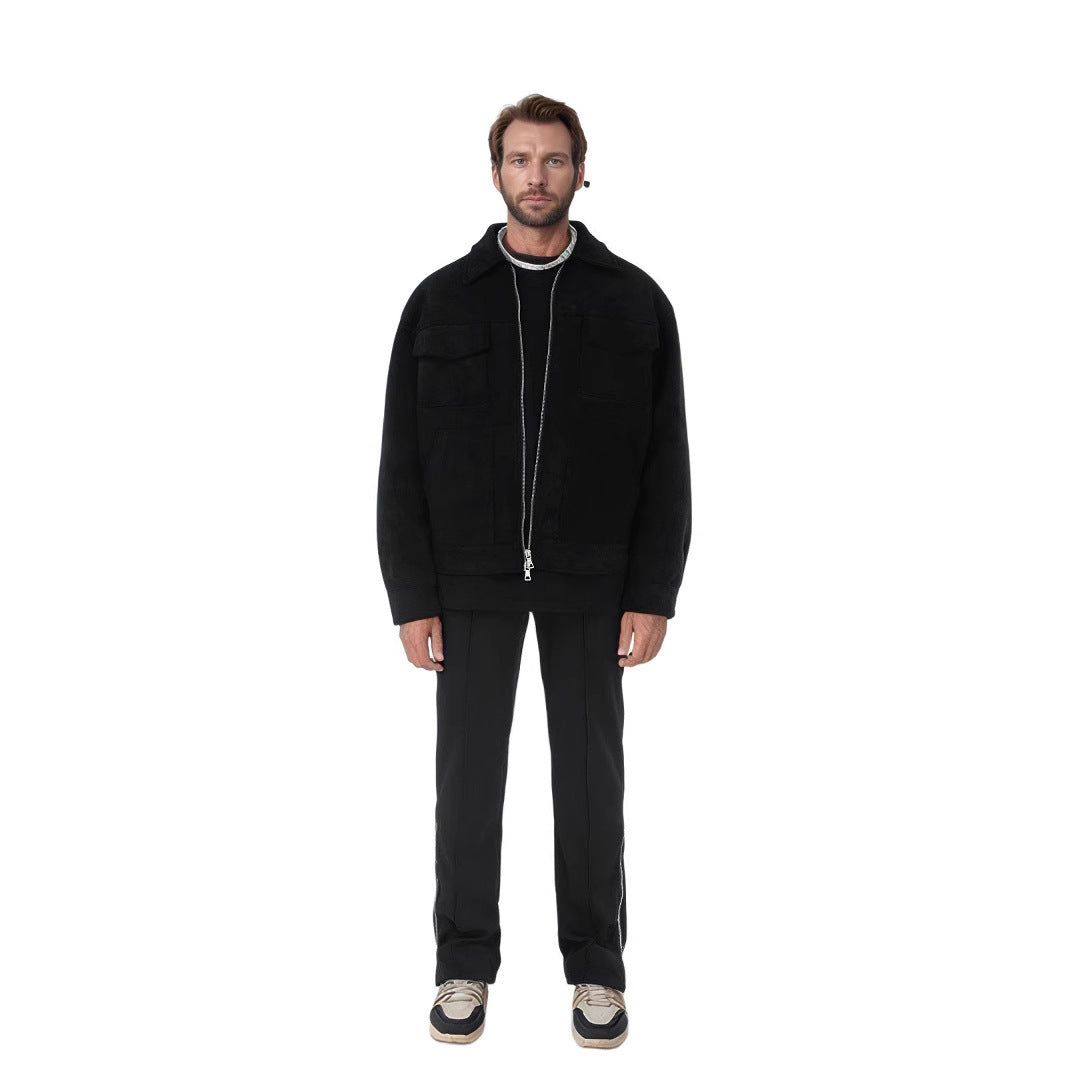 Fashion Men's Fur Zipper Big Pocket Jacket Coat - Evans creations LLC