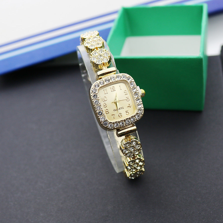 Special Interest Light Luxury Temperament And Fully-jewelled Square Fashion Watch - Evans creations LLC