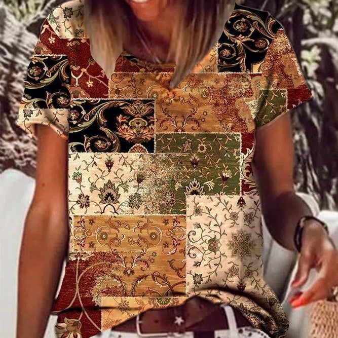 Retro Printed Design Minimalist Top - Evans creations LLC