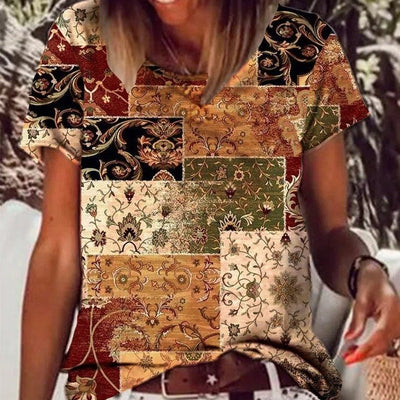 Retro Printed Design Minimalist Top - Evans creations LLC