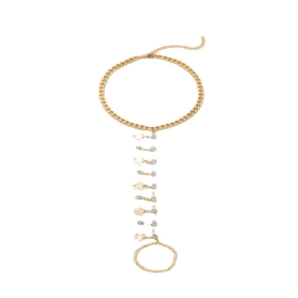 Summer Beach Style Simple Rhinestone Butterfly Pendant Toe Ring Finger Anklet - Evans creations LLC