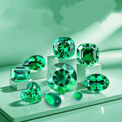 Emerald Green Treasure Shaped Colored Gems - Evans creations LLC