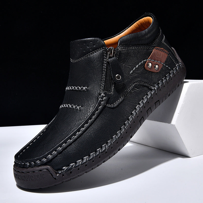 Plus Size Men's Outdoor Casual Shoes Slip-on Flat Bottom - Evans creations LLC