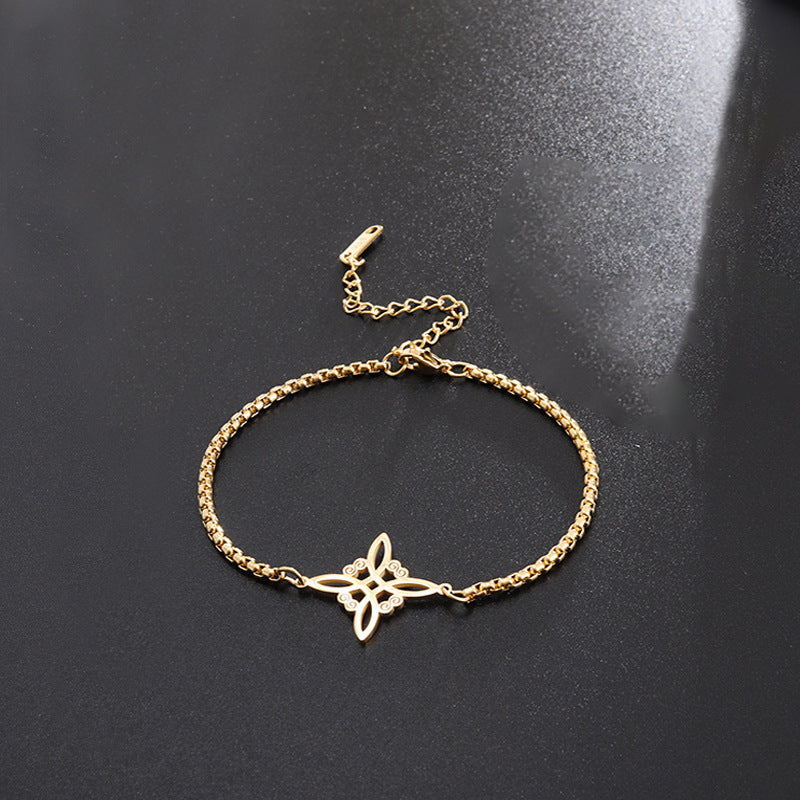 Sweet Classic Witch Knot Bracelet Ring Women's Stainless Steel - Evans creations LLC