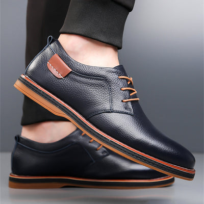 Men's Leather Shoes Plus Size Fashion Handmade Stitching - Evans creations LLC