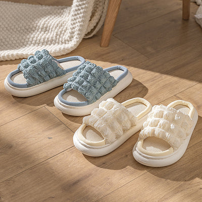 EVA Thick-soled Linen Slippers Women's Mute Soft-soled Slippers - Evans creations LLC