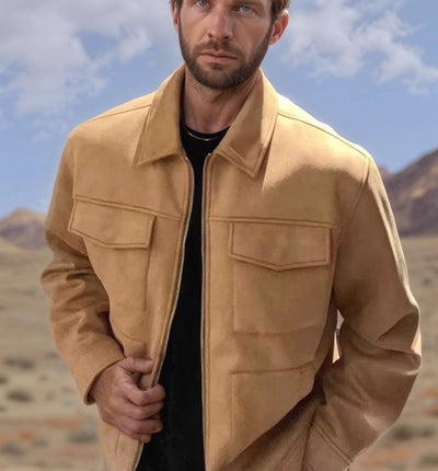 Fashion Men's Fur Zipper Big Pocket Jacket Coat - Evans creations LLC