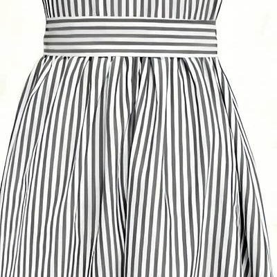 Women's Summer One Shoulder Striped Midi Dress Elegant Tie Waist Bodycon Dresses With Pockets - Evans creations LLC