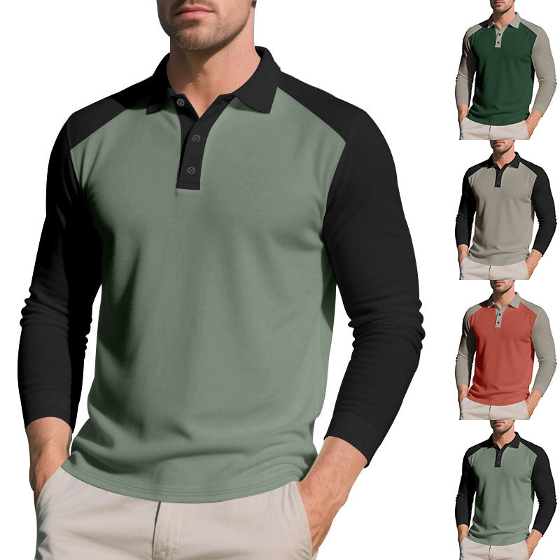 Golf Lapel Long-sleeved T-shirt Bottoming Shirt - Evans creations LLC
