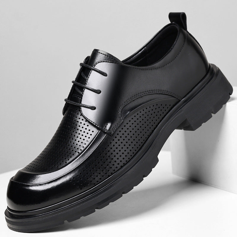 Hollow Leather Shoes Men's Plus Size Low-top Business - Evans creations LLC
