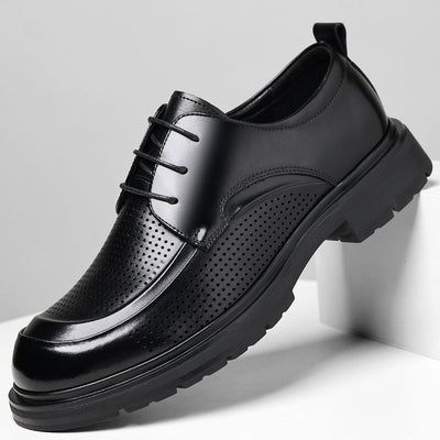 Hollow Leather Shoes Men's Plus Size Low-top Business - Evans creations LLC