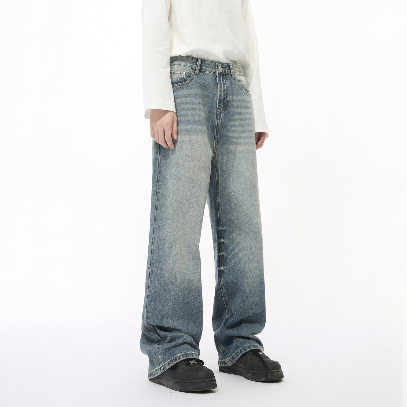 Men's Autumn New Product Loose Straight Washed Jeans - Evans creations LLC
