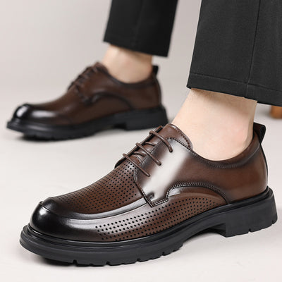 Hollow Leather Shoes Men's Plus Size Low-top Business - Evans creations LLC