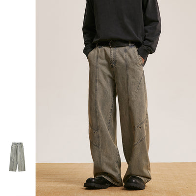 Trendy Retro Washed Jeans Men And Women Trendy Baggy Straight Trousers - Evans creations LLC