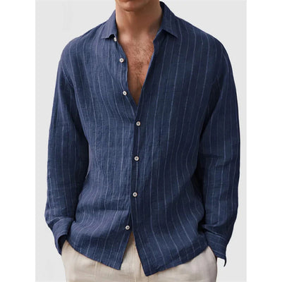 Long Sleeve Men's Shirt Striped Print - Evans creations LLC