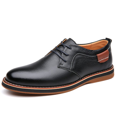 Men's Leather Shoes Plus Size Fashion Handmade Stitching - Evans creations LLC