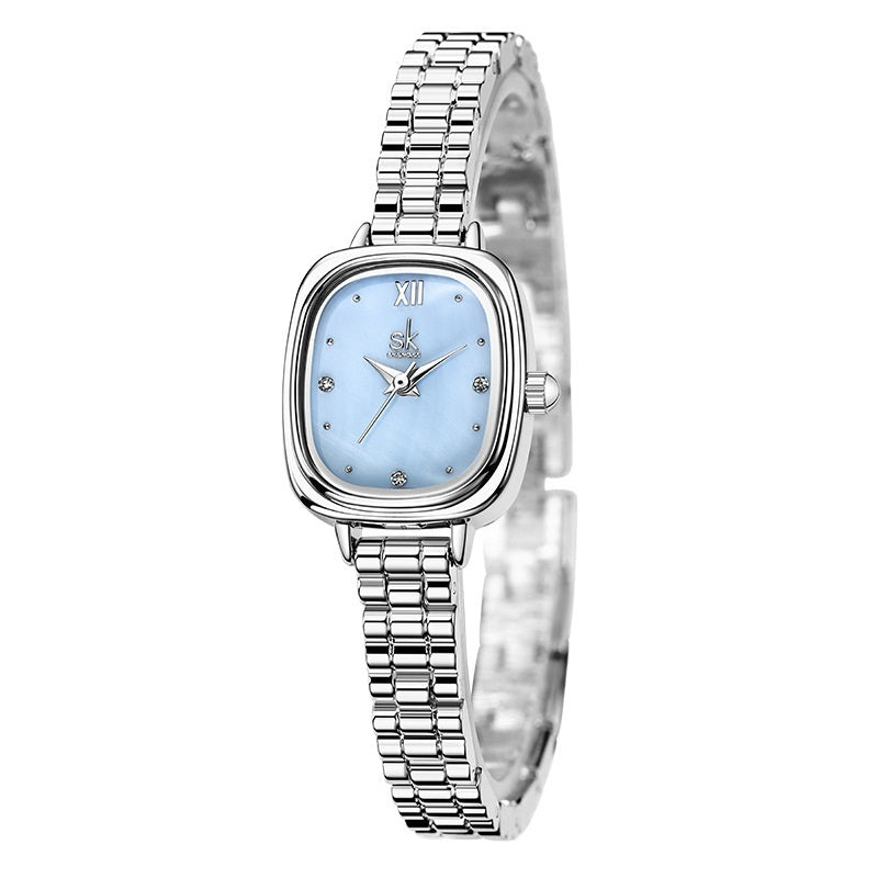 Steel Belt Waterproof Quartz Small Square Watch - Evans creations LLC