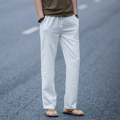 Fashion Casual Cotton And Linen Baggy Pants Men - Evans creations LLC