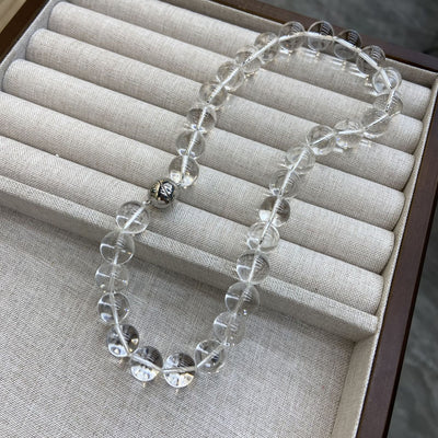 Transparent Beads White Crystal 12MM Necklace Bracelet - Evans creations LLC