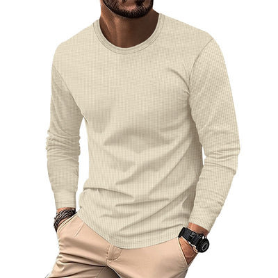 Round Neck Waffle Casual Top For Men - Evans creations LLC