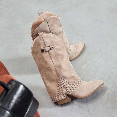 Spring And Autumn Pointed Knight Boots Women - Evans creations LLC