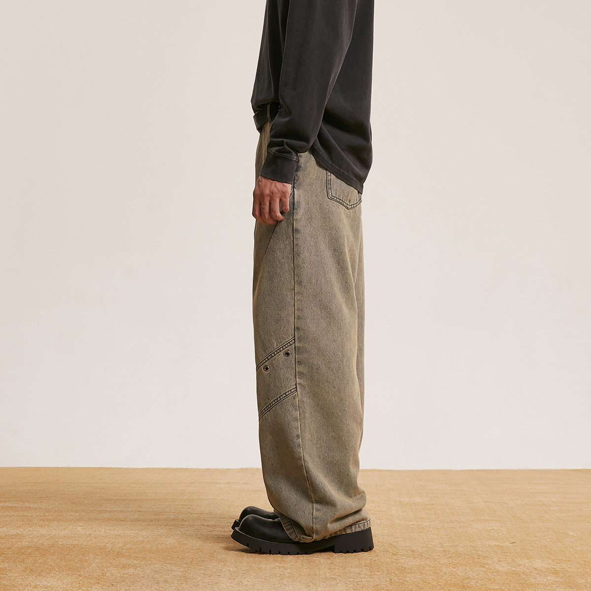 Trendy Retro Washed Jeans Men And Women Trendy Baggy Straight Trousers - Evans creations LLC