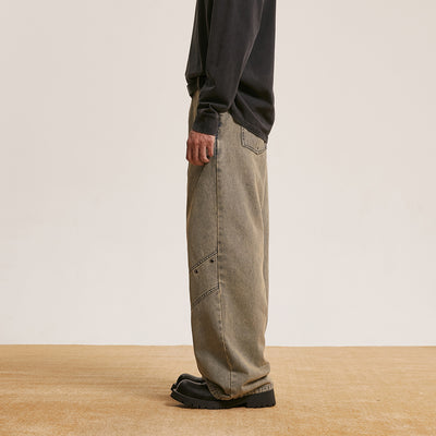 Trendy Retro Washed Jeans Men And Women Trendy Baggy Straight Trousers - Evans creations LLC